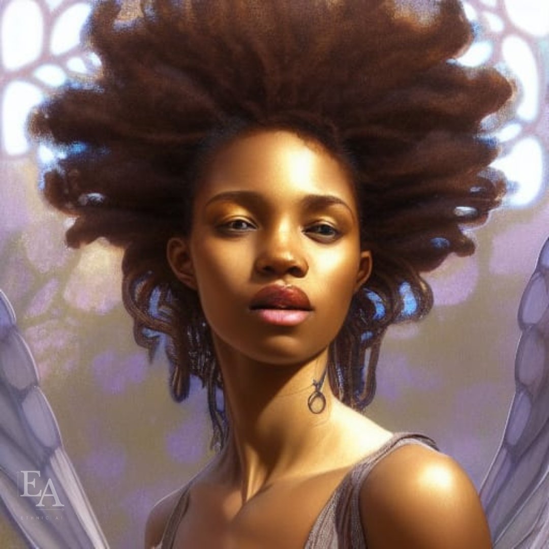 FAVEN - Light
.
#TheAfricanCollection
#afro #Queen #Mysterious #float #divinefeminine #energy #africa #fairy #angel #beautiful #ai #aiart #aiartcommunity #light #gold #Purple #soul #stainedglass #wings #love #purpose #grace #instaart