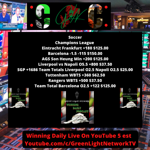 GlnChamp5's tweet photo. #WinningDaily back this evening but a little #ChampionsLeague action to tide you over till tonight's show #soccerpicks #soccerbets #futbolbets https://t.co/KL0WEWmcGN
