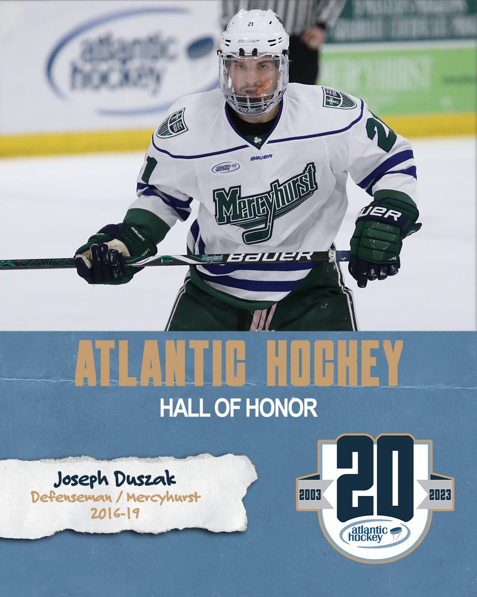 Atlantic_Hockey's tweet photo. One of the top scorers among defensemen in @Atlantic_Hockey history, @HurstMensHockey's Joseph Duszak is our latest inductee into the Atlantic Hockey Hall of honor❗️

📰 https://t.co/MOMiHsmlfj

#AHA20 | #LakerEffect https://t.co/p4zan1B1df