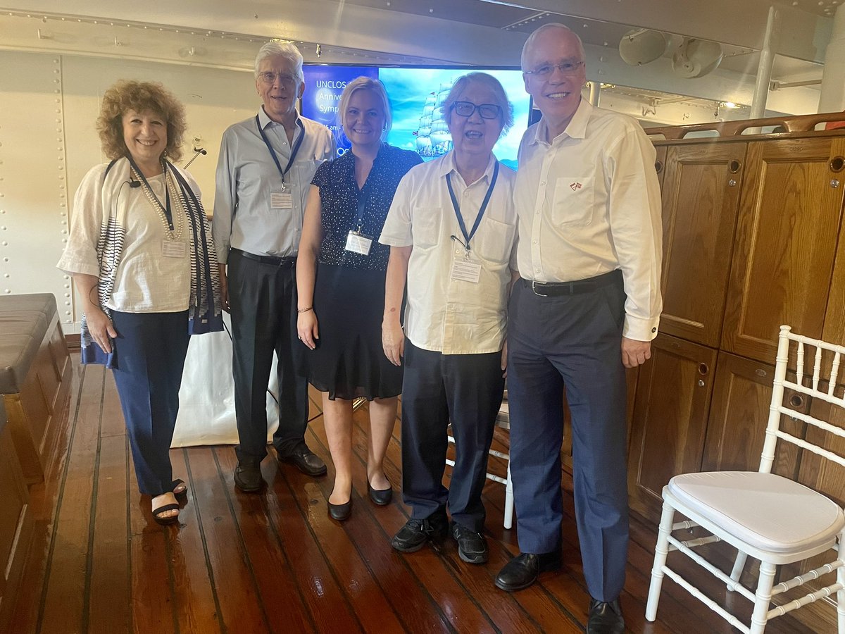 ingvilduj's tweet photo. It was wonderful to present at UNCLOS 40th Anniversary Symposium on Statsraad Lehmkuhl together with Professor Robert Beckman, Ambassador Tommy Koh and Director Nilufer Oral @niluferoral. A great event hosted by the Norwegian Embassy in Singapore.Great to visit @CIL_Oceans today! https://t.co/KgICmXj1WU