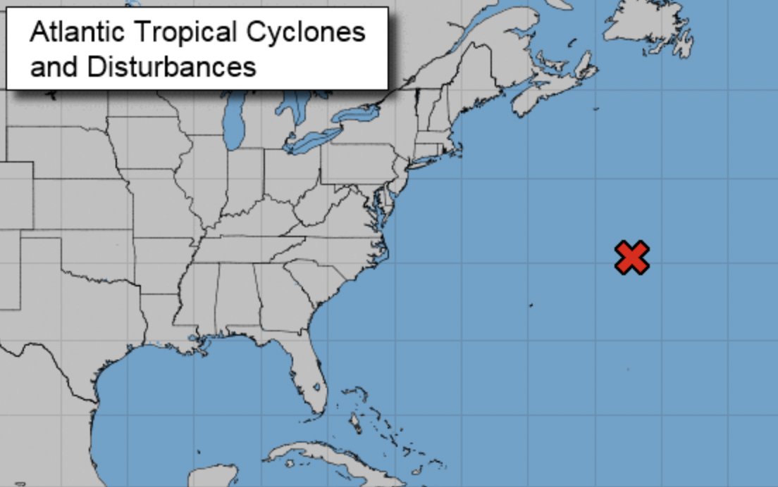 Another tropical storm will be baptized at 11 AM by NHC. Meet Martin (red X), headed out to sea