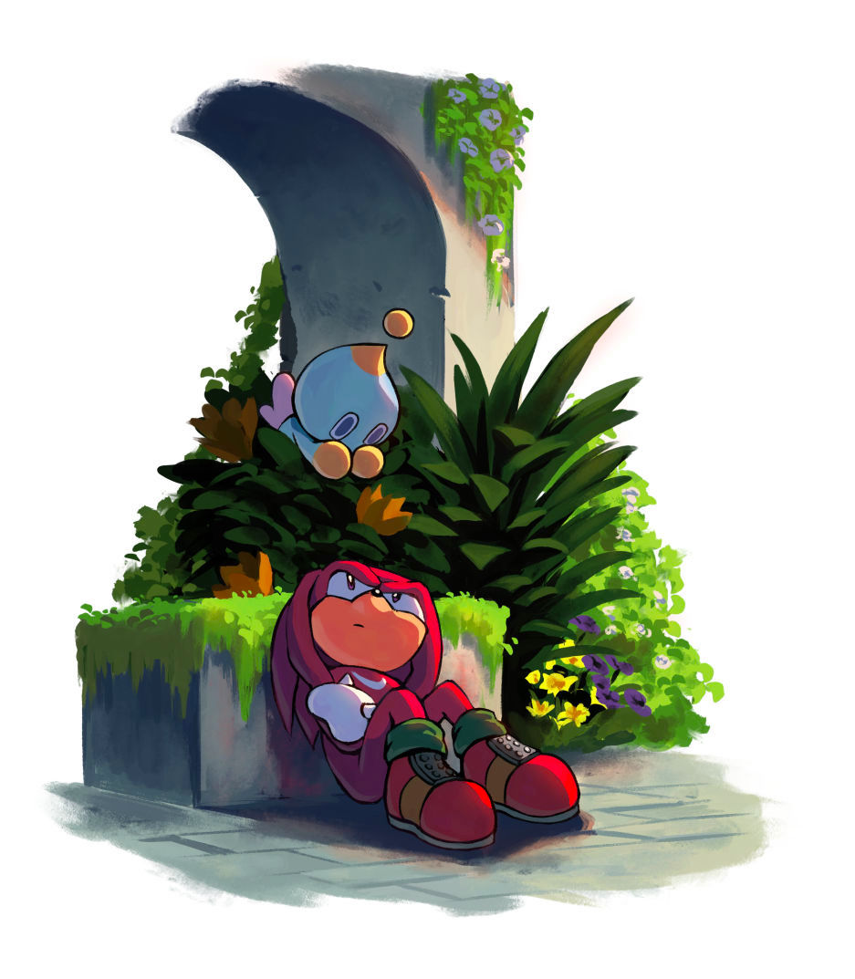 happy knuckles prologue day!!!! I got to be supervising BG artist with <a href="/powerhouseanim/">Powerhouse Animation</a>, easily one of my favorite projects ever. some fanart to celebrate!! :^)