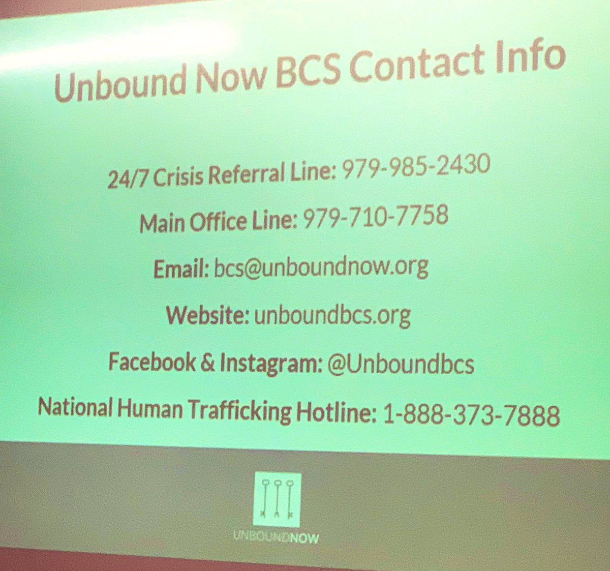 Unbound Now BCS contact info.  This is a great resource for our community.
