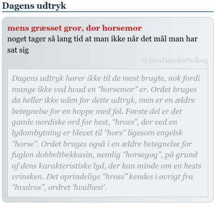 DenDanskeOrdbog's tweet photo. #hvadforenhest #hross #hvalros #dagensord
https://t.co/vnqhv7ckzT https://t.co/vcdgOGHANv