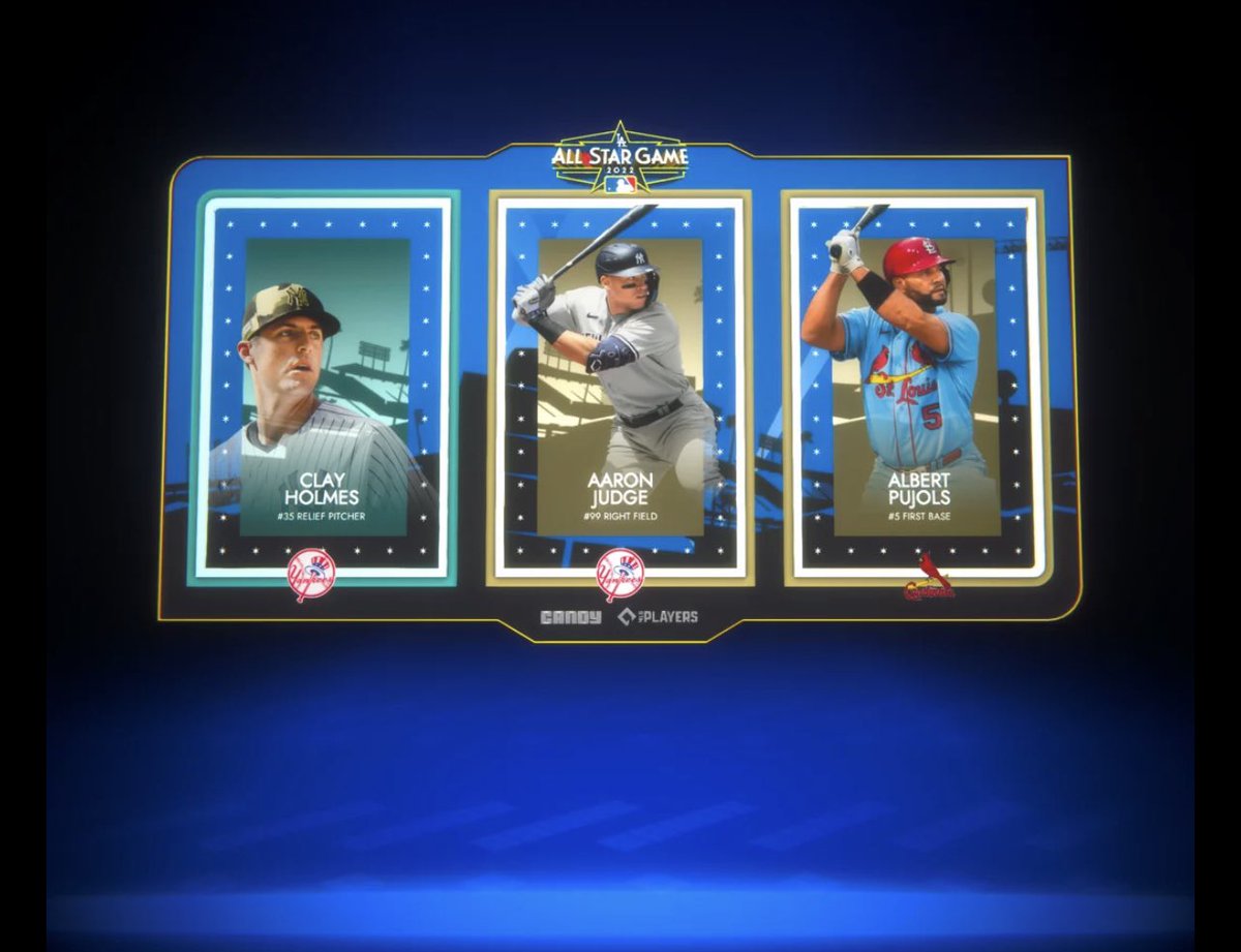 Skullnbonz3's tweet photo. This week in @CandyDigital
Mon -Last Titan burn ✅
Mon-SF Dynamic chall. ✅
Mon #NationalCandyWeek sweepstakes entry begins ✅
Tues-Tricon Airdrop ✅
Tues-AL/NL championship series Potd Challenge ✅
And more to come 🤘
My @TheJudge44 and Pujols Holmes tricon https://t.co/6yVhheCOj8