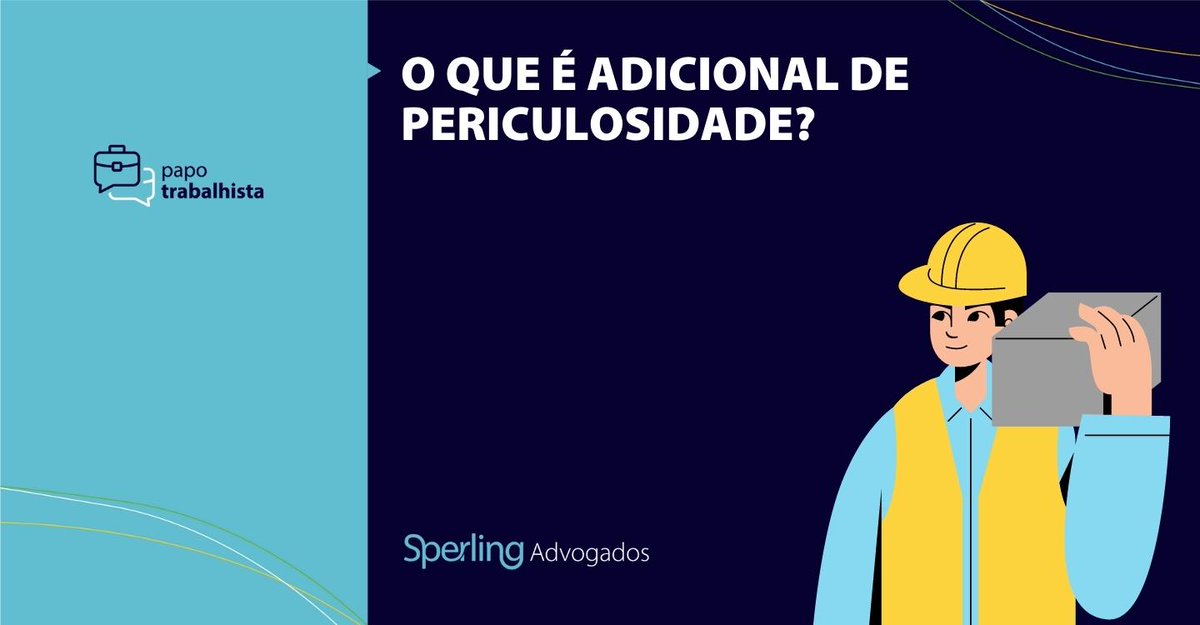 sperlingadv's tweet photo. Esse mês, o Papo Trabalhista vai falar sobre adicional de periculosidade. No primeiro post sobre o tema, falamos sobre o que é adicional de periculosidade. Para introduzir o assunto, também explicamos o que são atividades perigosas.

https://t.co/SV32ZF5lFq

#SperlingAdvogados https://t.co/GulBgWlwRm