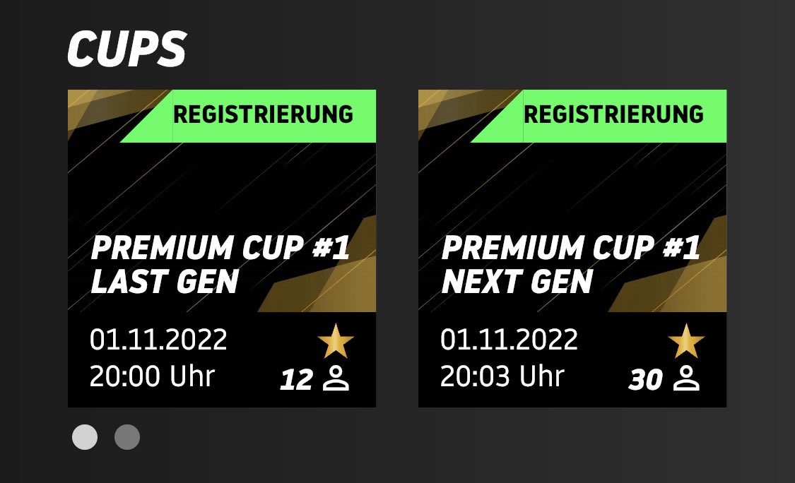 MrNeverG1veUp's tweet photo. Du möchtest beim kommenden NGU Cup, am 24. November, um 2000€ spielen? ☺️

Dann zocke heute, um 20 Uhr, den Premium Cup in @TheNGUApp. (Next Gen Crossplay ➡️ PSN, Xbox, PC)

Setz dich durch, hol dir eine von den vier Wildcards und zeig deine Stärke. 👊
#FIFA23 #NGUCup https://t.co/Egikb0SbEg
