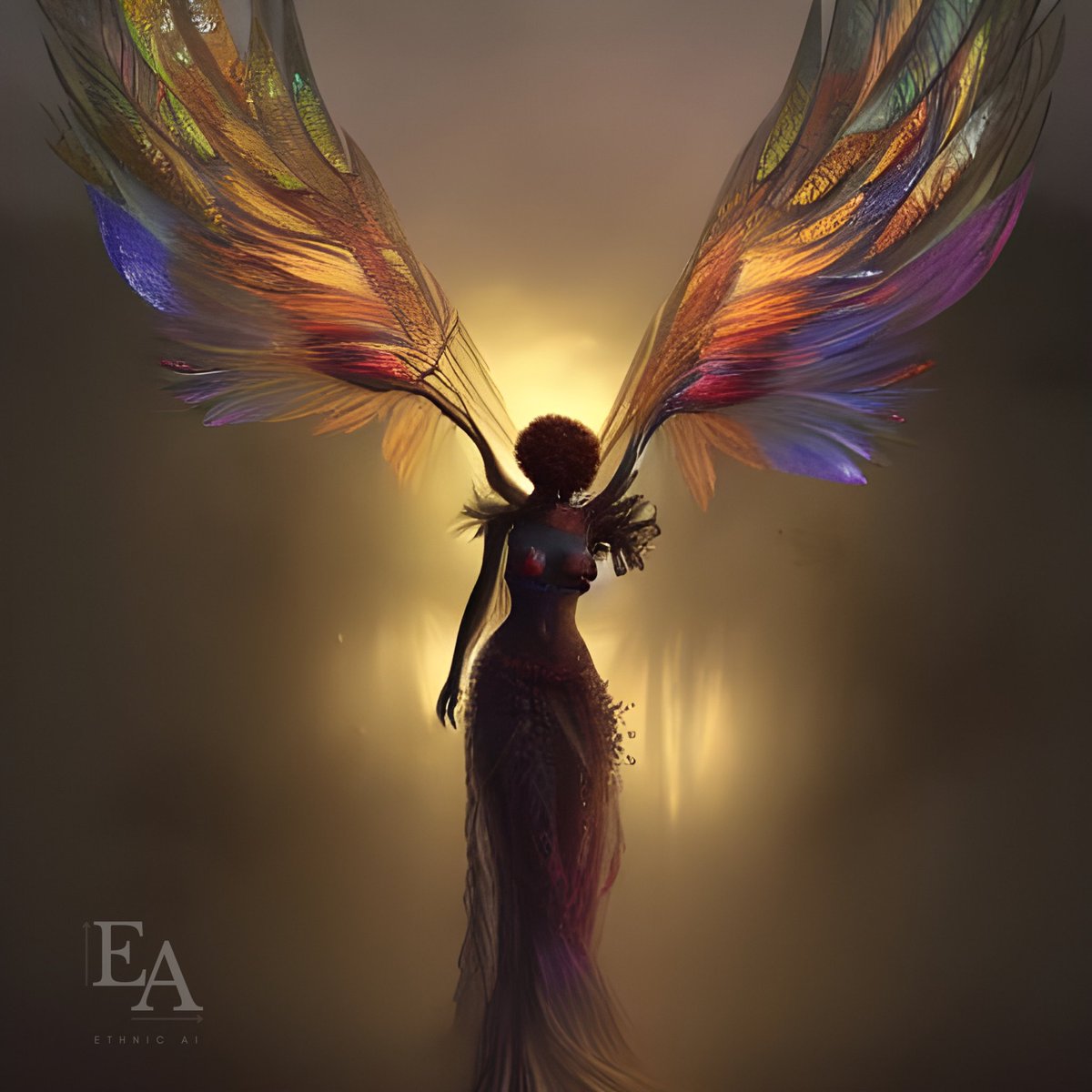 KERASI - Life and Wisdom
Piece title: Stained Glass Wings
.
#TheAfricaCollection #afro #Queen #Mysterious #float #divinefeminine #energy #africa #fairy #angel #beautiful #ai #aiart #aiartcommunity #light #gold #Purple #soul #stainedglass #wings #love #purpose #grace #instaart