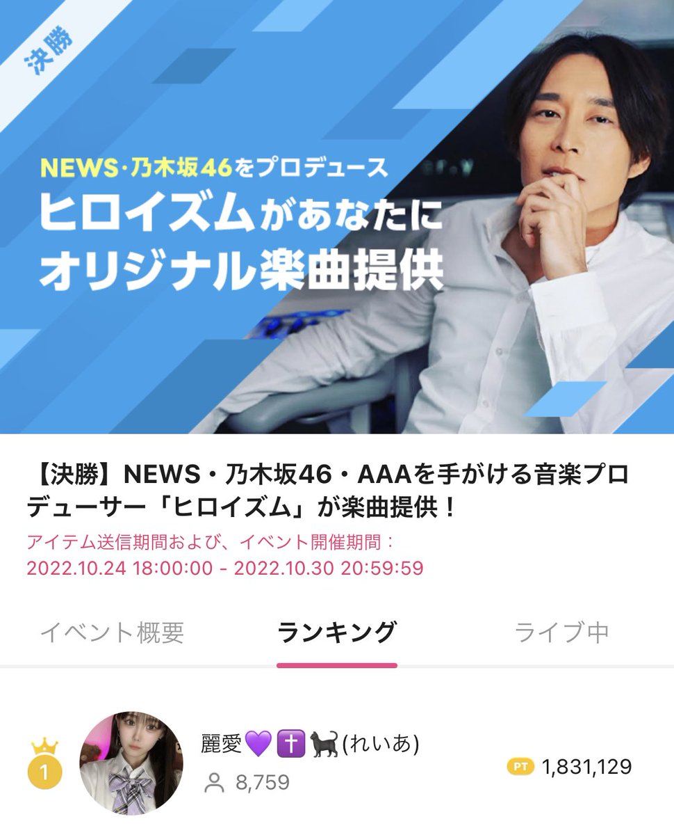 reia1137's tweet photo. 1位させて貰いました💜
ありがとうございます*.(๓´͈ ˘ `͈๓).*🌸⋆*
14日間応援してくれた皆さん、厳しい戦いでしたけど、1人じゃないって思えました🥰支えてくれてありがとー♡
全ての人に縁あって出会えたと思います♡感謝です♡*.(๓´͈ ˘ `͈๓).*🌸⋆* https://t.co/8frkJu6W9N