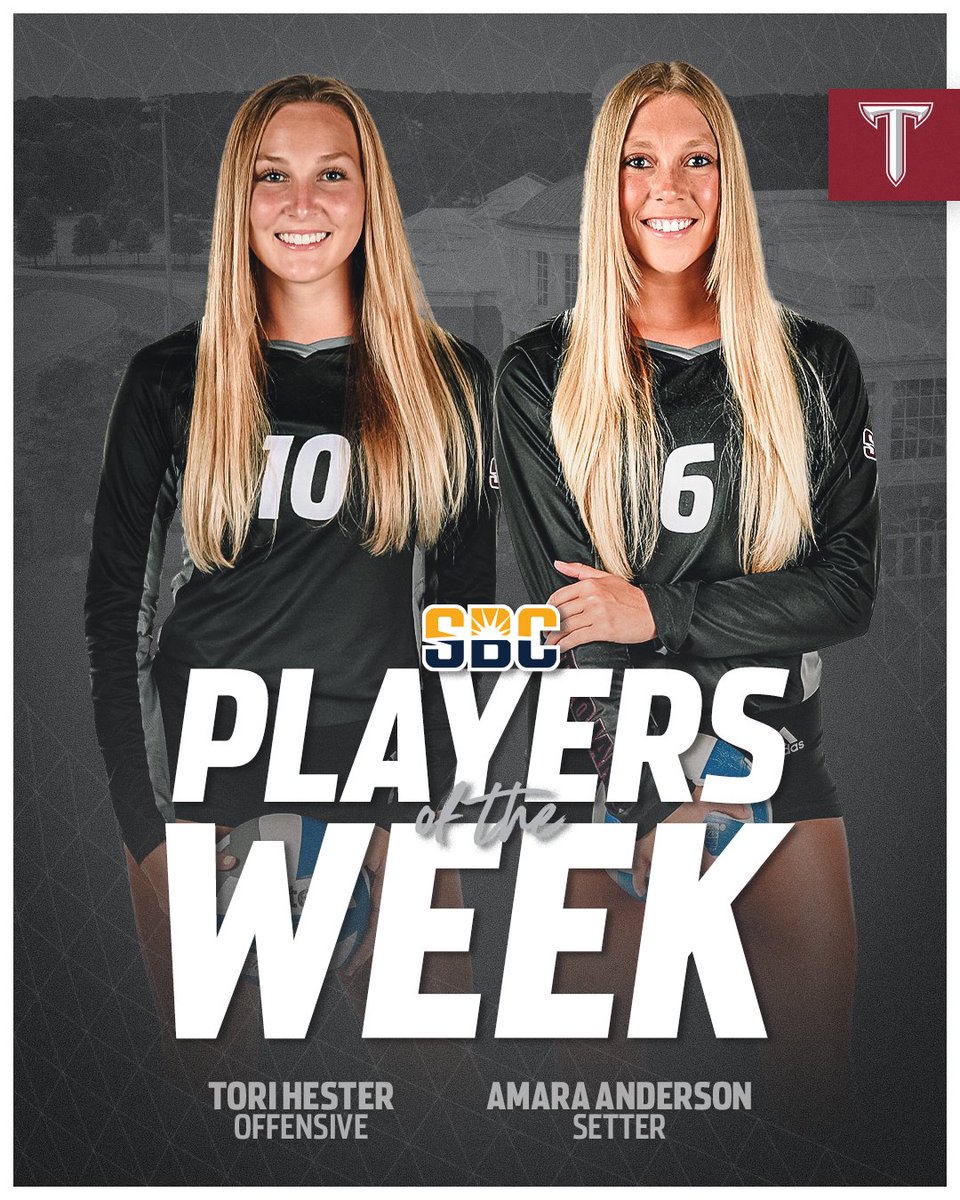 𝘿𝙔𝙉𝘼𝙈𝙄𝘾 𝘿𝙐𝙊‼️

Tori Hester and Amara Anderson have taken home Sun Player of the week honors after a dominant display over the weekend!

📰: gotroy.us/3WmmTPp

#BuildThEmpire | #OneTroy ⚔️🏐
