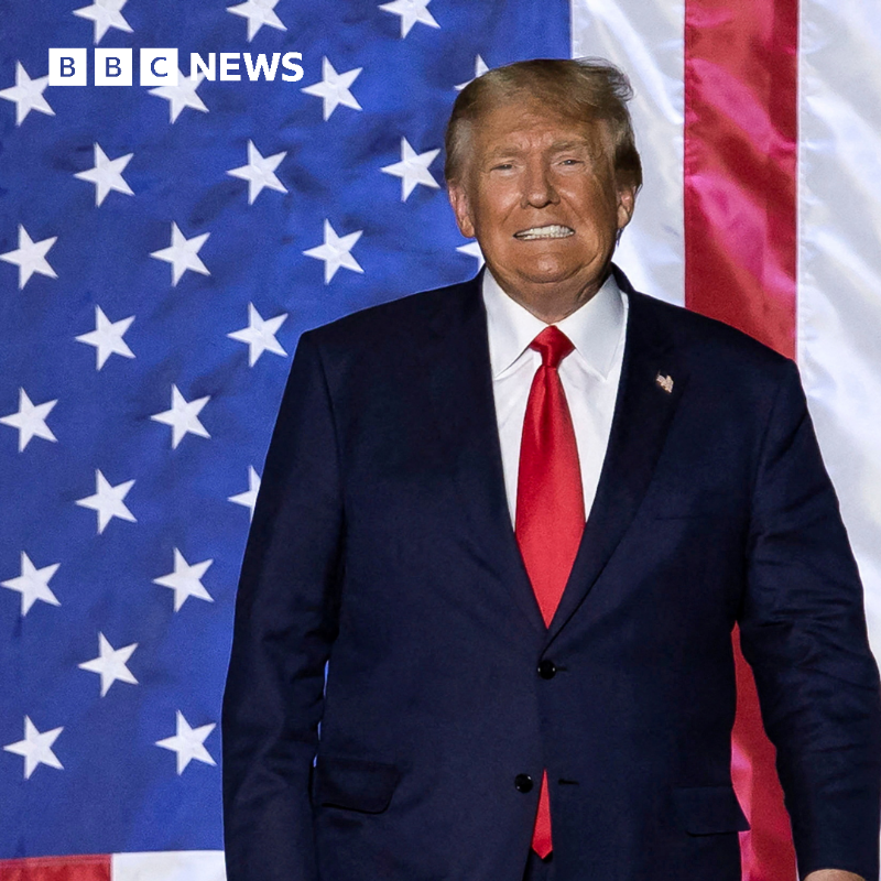 BBCWorld's tweet photo. The US Supreme Court temporarily blocks the release for former President Donald Trump's tax returns