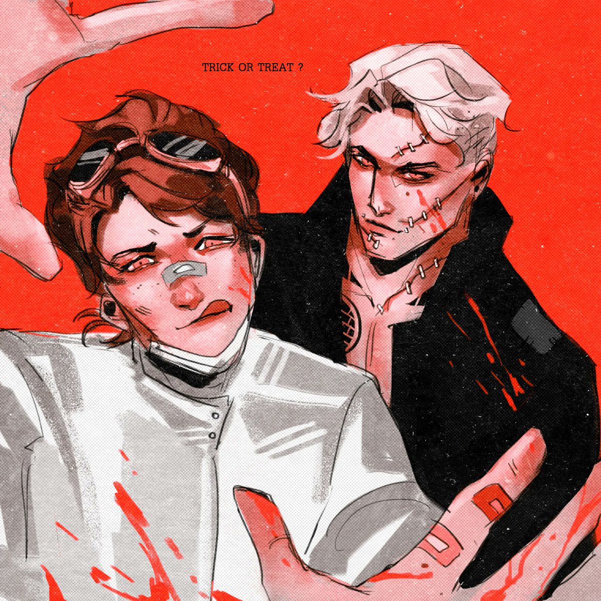 Eugene_BPM2's tweet photo. #BPM2_HalloweenDay 
#BPM2_Ustagram

We are the ones hiding under your bed
Teeth ground sharp and eyes glowing red

Mr. Alexei Frankenstein &amp; his monster, Eugene. 🎃

(กลับมาแล้วครับ 😌 สุขสันต์(เลท)ฮาโลวีนและยินดีต้อนรับสมาชิกใหม่ทุกคนน้า) https://t.co/nTeiMmhJHw