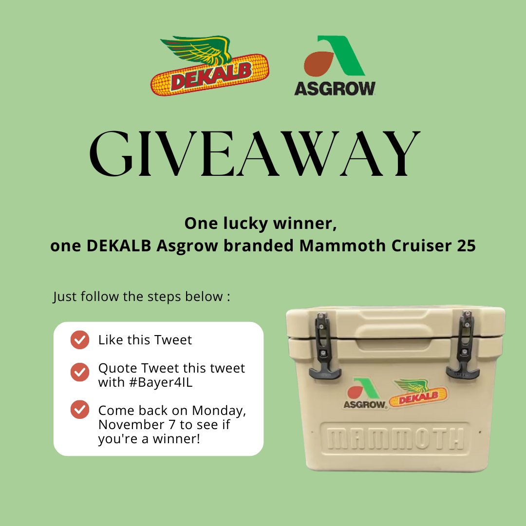 DKAS_SIL's tweet photo. 🎉 It’s GIVEAWAY time!  🎉

Follow the instructions below to enter to win a Mammoth Cruiser 25! Be sure to visit our Twitter page to DOUBLE your chances ✌️

#Bayer4IL https://t.co/Zjm8yreVPW