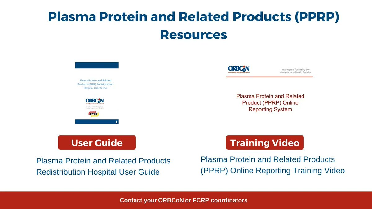 ORBCoN1's tweet photo. 2 resources to help with PPRP training by @ORBCoN1 
1. Plasma Protein and Related Products Redistribution Hospital User Guide https://t.co/wG4daNVBRC 
2. Plasma Protein and Related Products (PPRP) Online Reporting Training Video https://t.co/d9QtTr7AIO
#plasma https://t.co/rAgzKEVOza