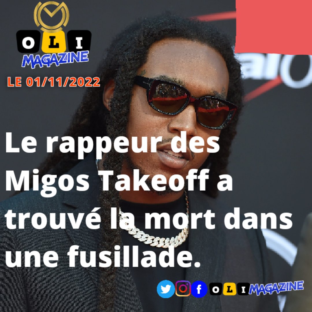 olimagazine's tweet photo. 🇱🇷USA|assassinat 
Chanteur star du trio de rap américain mondialement connu, Takeoff  De son vrai nom Kirshnik Khari Ball a été abattu dans la nuit de lundi à mardi à Houston. Il avait 28 ans.

#dead #Migos #TakeOff #olimagazine https://t.co/fH5FdWsUZx