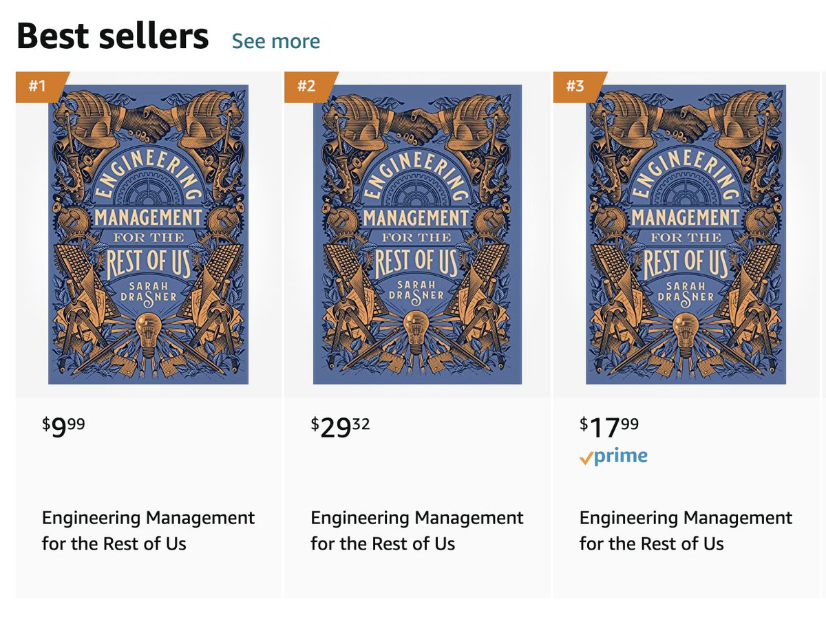 Hey look at that ! Engineering Management for the Rest of us is number 1, 2, and 3 for Programming on Amazon! Thank you everyone! ♥️ amazon.com/Engineering-Ma…