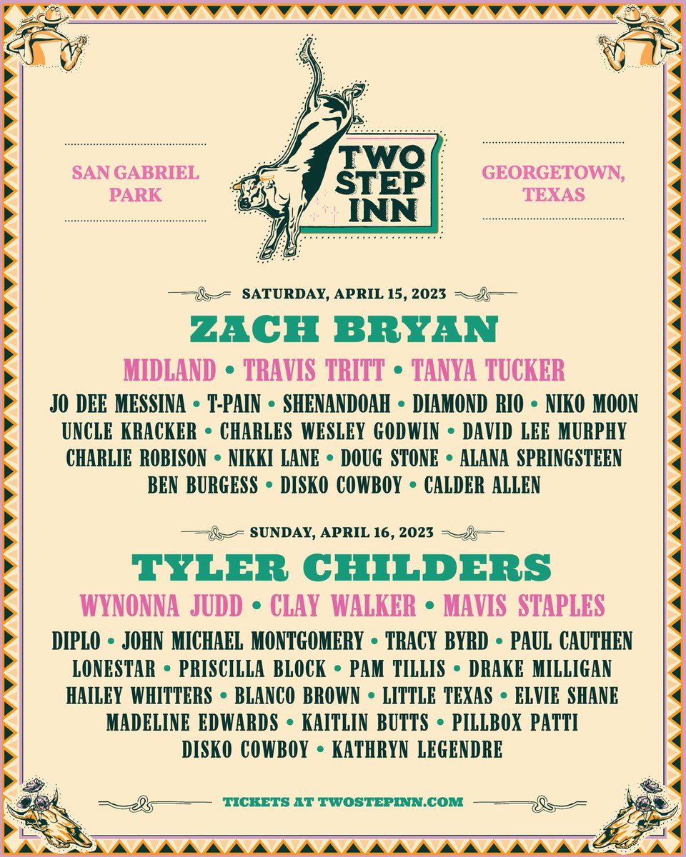 Giddy up for the 2023 Two Step Inn Lineup! 🤠🪩 Embrace the honky tonk spirit & dance your boots off in the heart of Georgetown, TX.⁣ Presale begins Friday, 11/4 at 10am CT. Sign up to receive a presale code on Friday morning: twostepinn.com