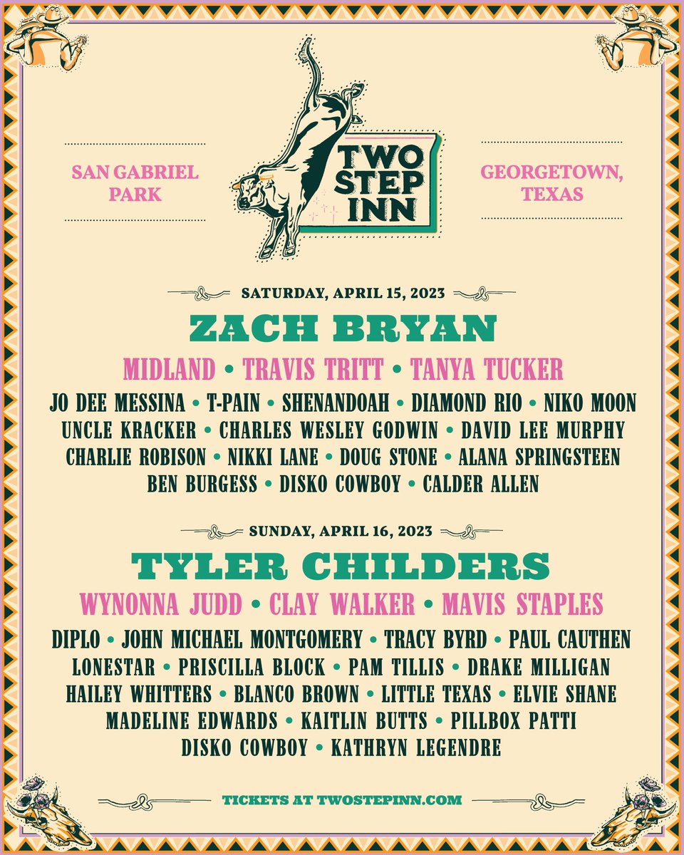 Giddy up for the 2023 Two Step Inn Lineup! 🤠🪩 Embrace the honky tonk spirit &amp; dance your boots off in the heart of Georgetown, TX.⁣

Presale begins Friday, 11/4 at 10am CT. Sign up to receive a presale code on Friday morning: twostepinn.com