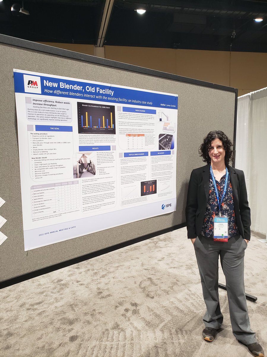 Lonna_Gordon's tweet photo. Check out my poster doing a head-to-head blender comparison at #ispe #annualmeeting2022 https://t.co/PKcXNaGCXh