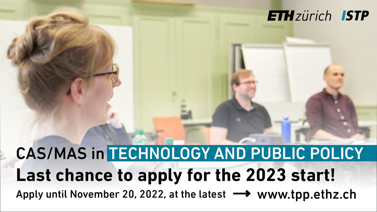 Want to acquire the necessary #PublicPolicy analysis skills in order to thrive at the interface of #technology and policy? 👨‍💻👩‍🎓 As there are spots left in the executive program, we opened another application window. Make sure to apply until November 20, 2022, at the latest ‼️