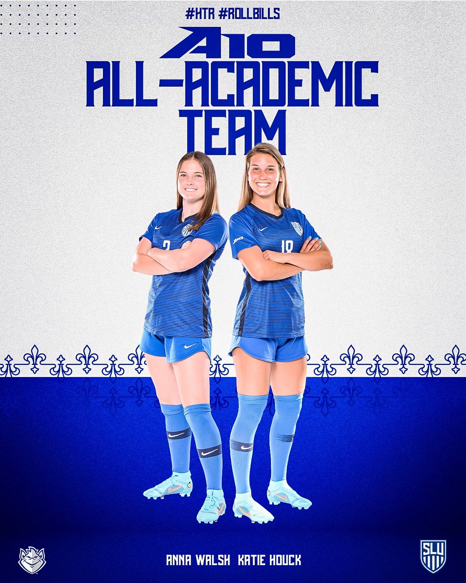 SLUWSoccer's tweet photo. 2022 @atlantic10 Postseason Awards!

All-Academic Team:
Anna Walsh
Katie Houck

#HTR #RollBills https://t.co/wKQPpfG59q