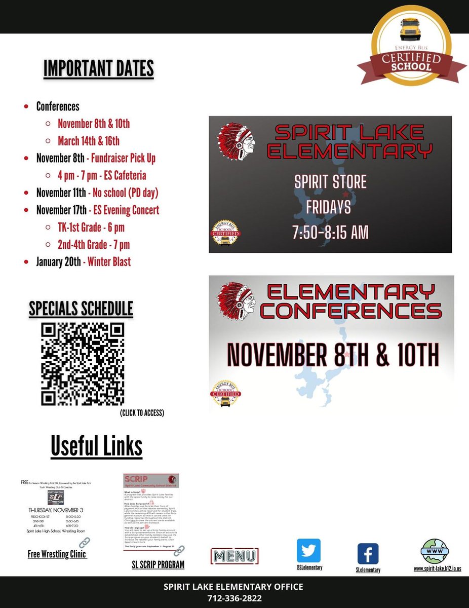 🚨Spirit Lake ES Newsletter🚨 - Conference sign up, fundraising pick up and Book Fair information is provided. You don't want to miss this one!  mailchi.mp/23e3e0a76a73/s…