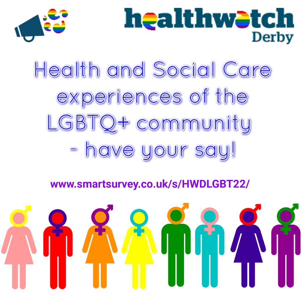 HealthwatchDby's tweet photo. Survey now open! If you identify as part of the LGBTQ+ community we would love to hear your experiences through our survey link below! :D 
https://t.co/FV1ZPeoN9v

Please remember anyone can give their feedback anonymously at any time via our website!

#derbypride #lgbt https://t.co/xKQldWUxIN