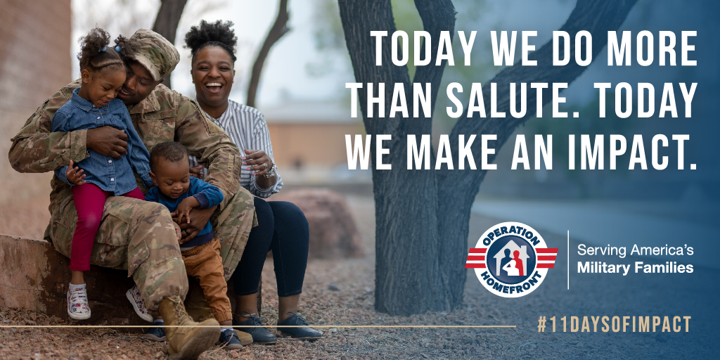 Op_Homefront's tweet photo. As costs continue to rise, Americaโs military families need us now more than ever. Learn more about #11DaysofImpact this #VeteransDay and how your gift can help build strong, stable, and secure military families: https://t.co/IqF2OYQTXO https://t.co/mGyot9HVeL