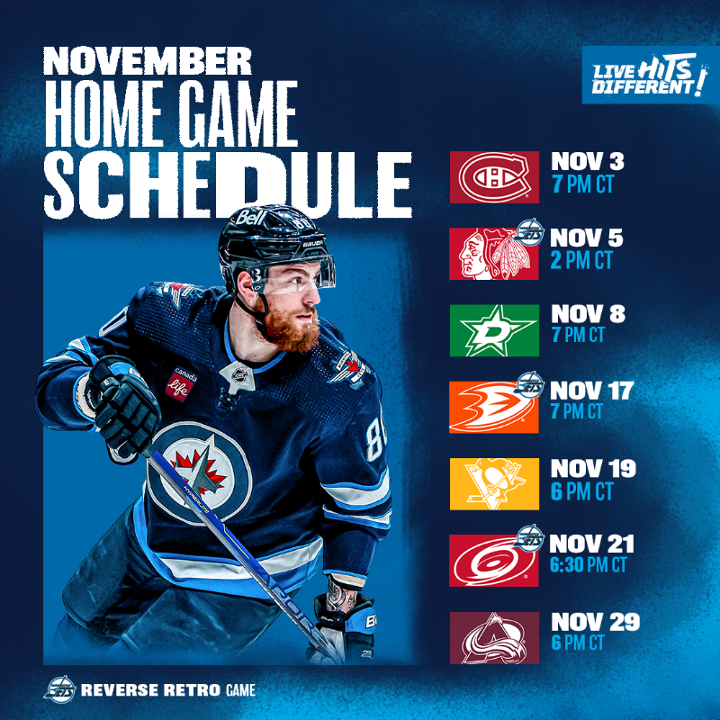 Winnipeg Jets on Twitter "7️⃣ Home games 4️⃣ Promo games 3️⃣ Reverse