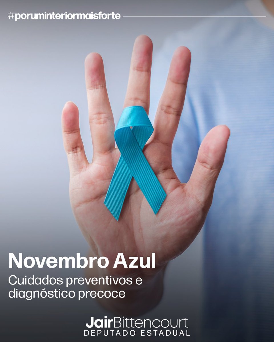 jbittencourtjr's tweet photo. Hoje tem início a campanha #NovembroAzul em todo o mundo. Ela nos chama à conscientização sobre a necessidade da prevenção ao câncer de próstata, um dos que mais acomete os homens, mas, se descoberto precocemente, as chances de cura da doença são altas. Prevenir é essencial. https://t.co/mqOfJLdGT5
