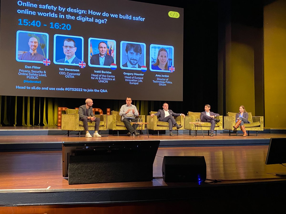 SommetGovTech's tweet photo. We must innovate to ensure users are able to enjoy the internet safely 💻
@fitter_dan moderates a #GovTechSummit panel convening vast #onlinesafety expertise, with @iancyclops (@ostia_uk @Cyacomb_com), #GregoryMounier (@Europol), #AmyJordan (@Ofcom) & @Irakli_UN (@UNICRI) https://t.co/78NHQu2loM