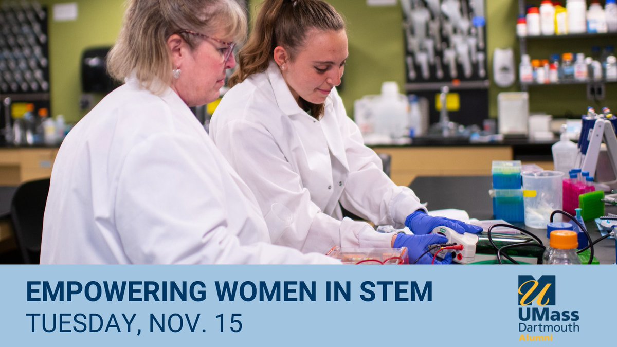 UMassD_Alumni's tweet photo. COE Alumnae: Help our aspiring female engineers and scientists by sharing your career experience at the annual Women in STEM networking and dinner on Tuesday, Nov. 15. Purchase your tickets (which support #STEM scholarships) here: https://t.co/pLynccacNv https://t.co/qhvv5f7nt8