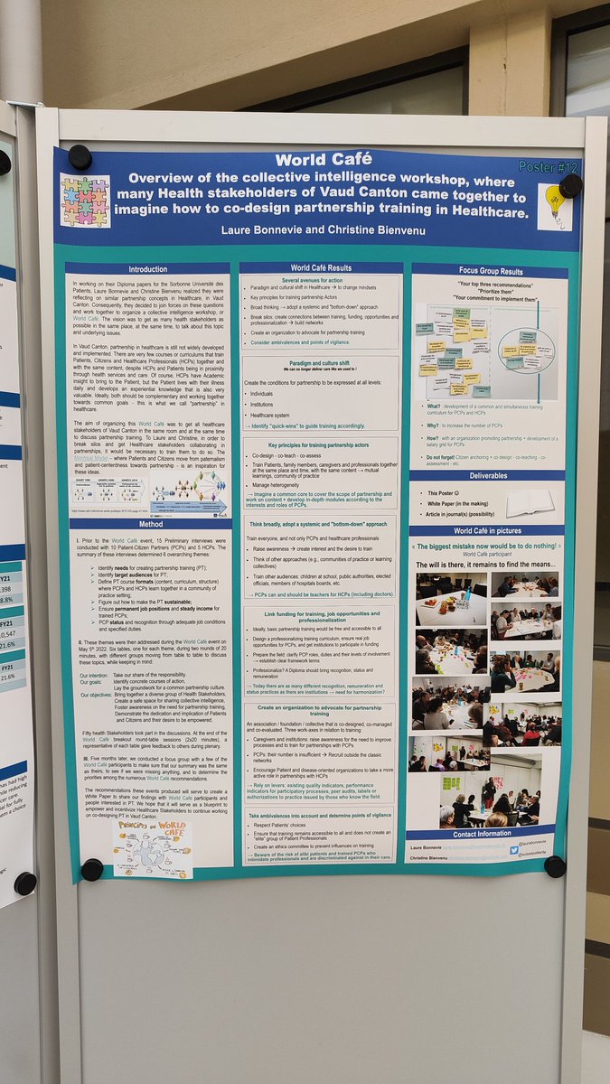 SuissePatiente's tweet photo. Don't forget to check out the #posters before you leave! #labpat @iufrs
(conflict decl.: these are my 3faves as they're the 3projects I'm part of +they're the first scientific posters I contributed to create!) #SCAPE #FORCES #WorldCafe
#patientpartners #LetPatientsHelp #codesign https://t.co/NXzOs4bSdb