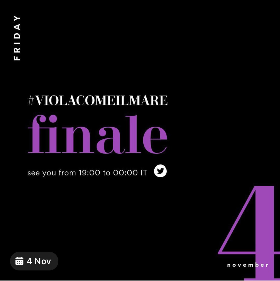 📌See you Friday 4th November 2022 at 19:00 to 00:00 on Twitter for Final episode of Viola Come Il Mare