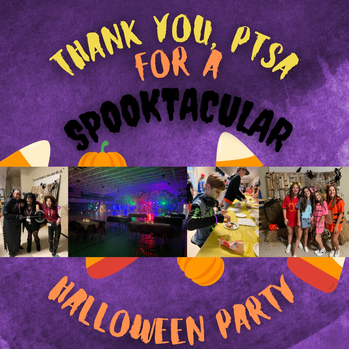 PHMSCougars's tweet photo. We want extend a huge thank you to our AMAZING PTSA for organizing our Halloween party on Saturday. It was a such a sPoOooKtacular event! 👻🎃

#PHMSForgingOurPath #PHMSPTSA https://t.co/G0Of5sMZVX