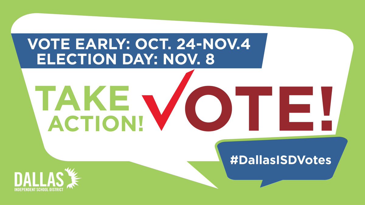 DISDcamposeco's tweet photo. #DallasISDVotes @dallasschools @MissJudyCastro @TammyWallis16 @EarlyLearnWill @DISDcamposeco @keishal929 @DrElenaSHill https://t.co/5NB5VUfvLW