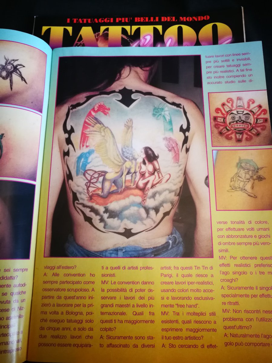 ViolaFabio2's tweet image. questo è il mio tatuaggio integrale sulla schiena appena era stato fatto negli anni 90. vintage tattoo!!!!