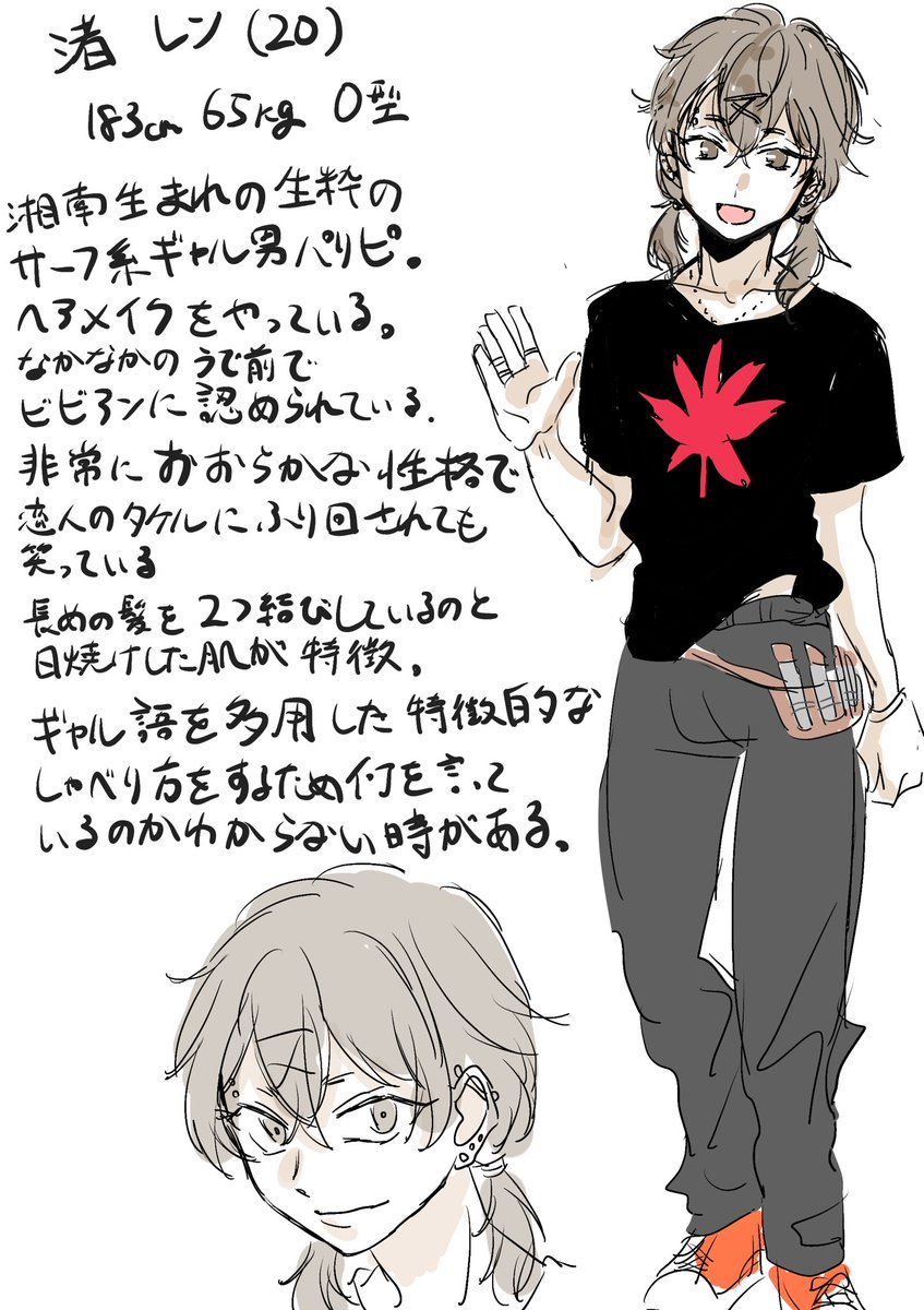 オリキャラ強化月間
カップルのレンとタケルです 