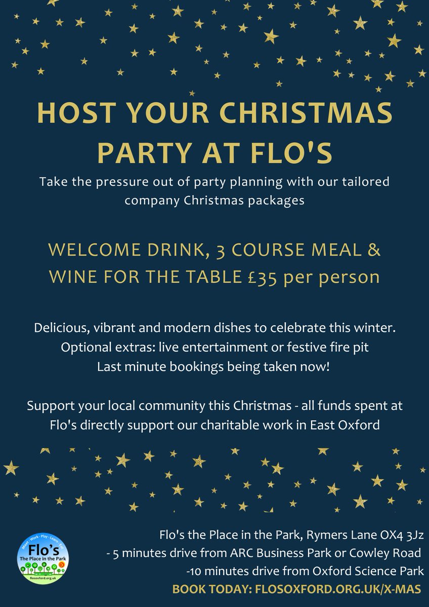 Have you booked your company Christmas party yet? festive season is coming...flosoxford.org.uk/x-mas/