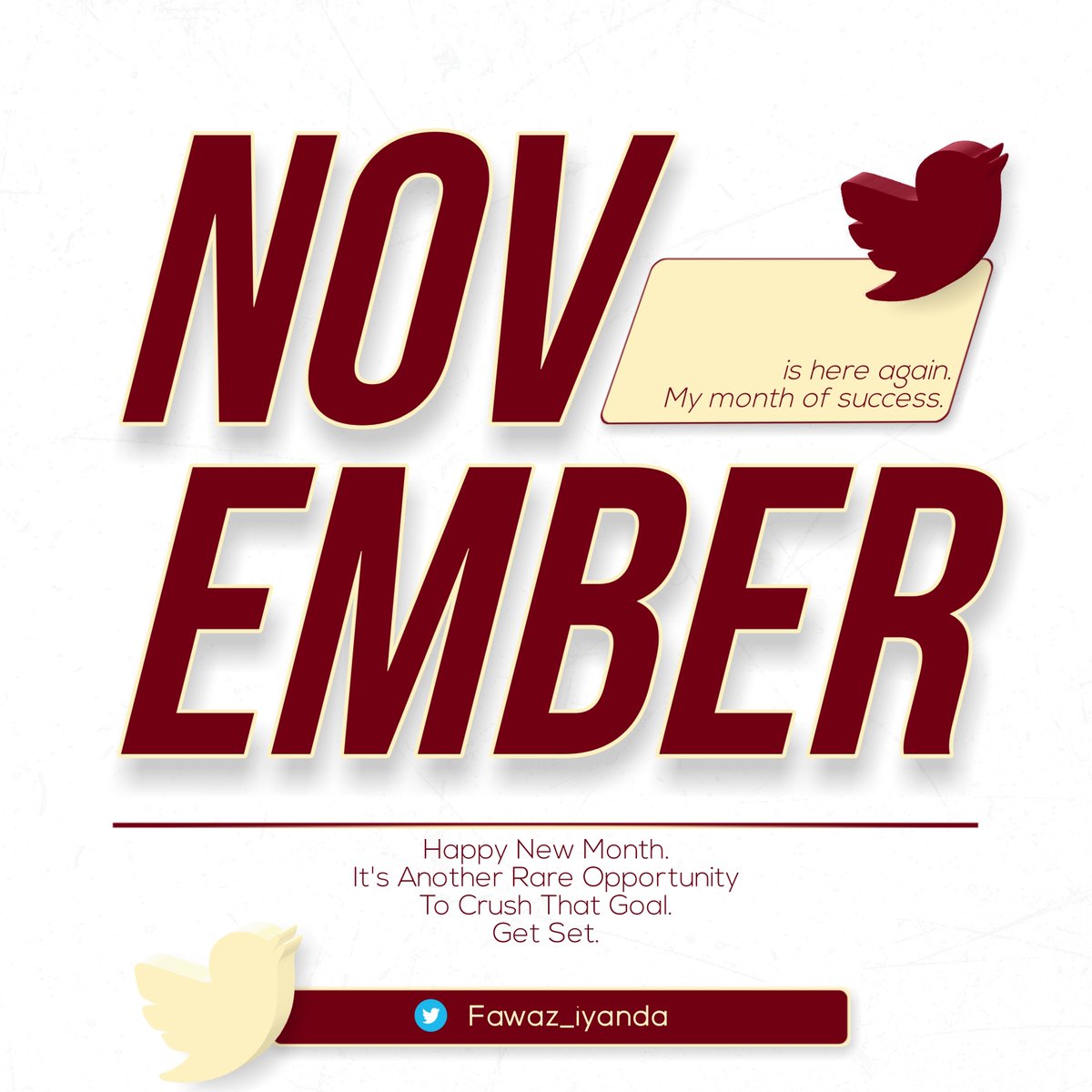 fawaz_iyanda's tweet photo. Welcome November 🤗
Happy New Month Great Minds 🤗
Wish you all the Best.
#NovemberWish #November2022 #November #thevcc https://t.co/7Fpn6xezdB
