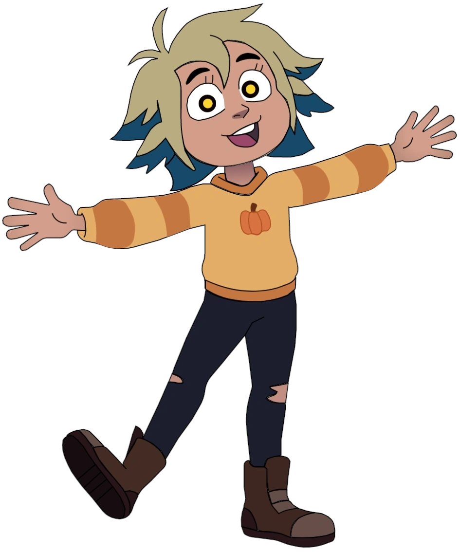 BranMuffins22's tweet photo. shes got a perfect mix of soft and loud design ideas! her high-contrast two-tone hair, bright yellow pupils, ripped jeans, and rugged boots contrast wonderfully against her fluffy hair, simple sweatshirt, soft face, and slightly strained voice! the ideal scrungly little weirdo! https://t.co/YGbPqdLulN