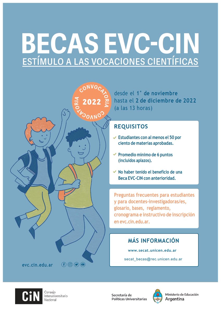 SUnicen's tweet photo. En el marco del“Plan de Fortalecimiento d la Investigación Científica,el Desarrollo Tecnológico y la Innovación n las Universidades Nacionales”,el CIN otorgará becas para estudiantes d grado de univ. públicas q deseen iniciar su formación en investigación.
mas info en nuestra web https://t.co/TZxdIi8wxr