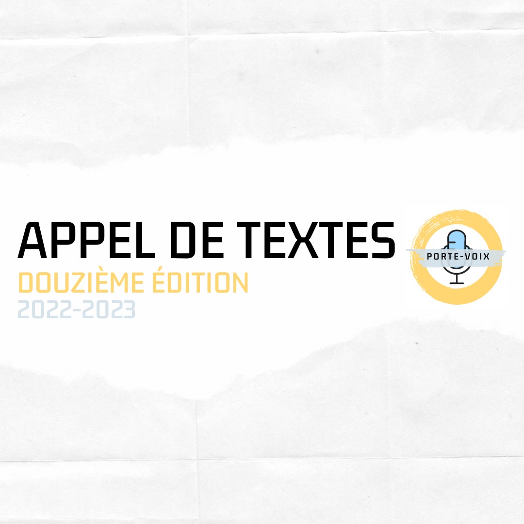 crilcq's tweet photo. ❗️[RAPPEL] Le Porte-Voix est actuellement à la recherche des textes qui seront mis en lecture dans le cadre de sa douzième édition.

📅 Date limite : 13 janvier 2023

Appel👇
https://t.co/PCO9c3Fzcf

#communautéFRQ #appeldetextes #théâtre https://t.co/P7n3LVgC7p