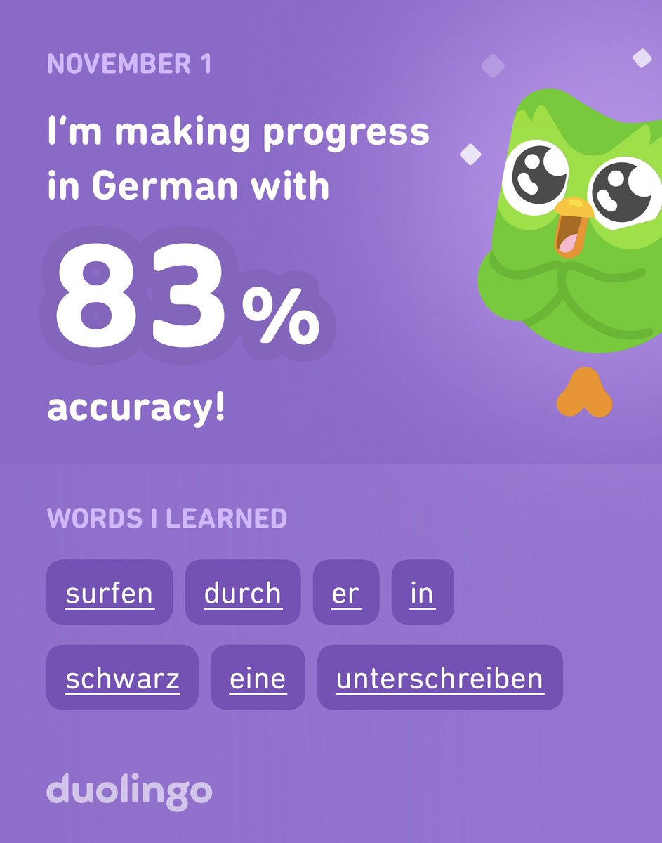 Tuglets's tweet image. I’m learning German on Duolingo! It’s free, fun, and effective.