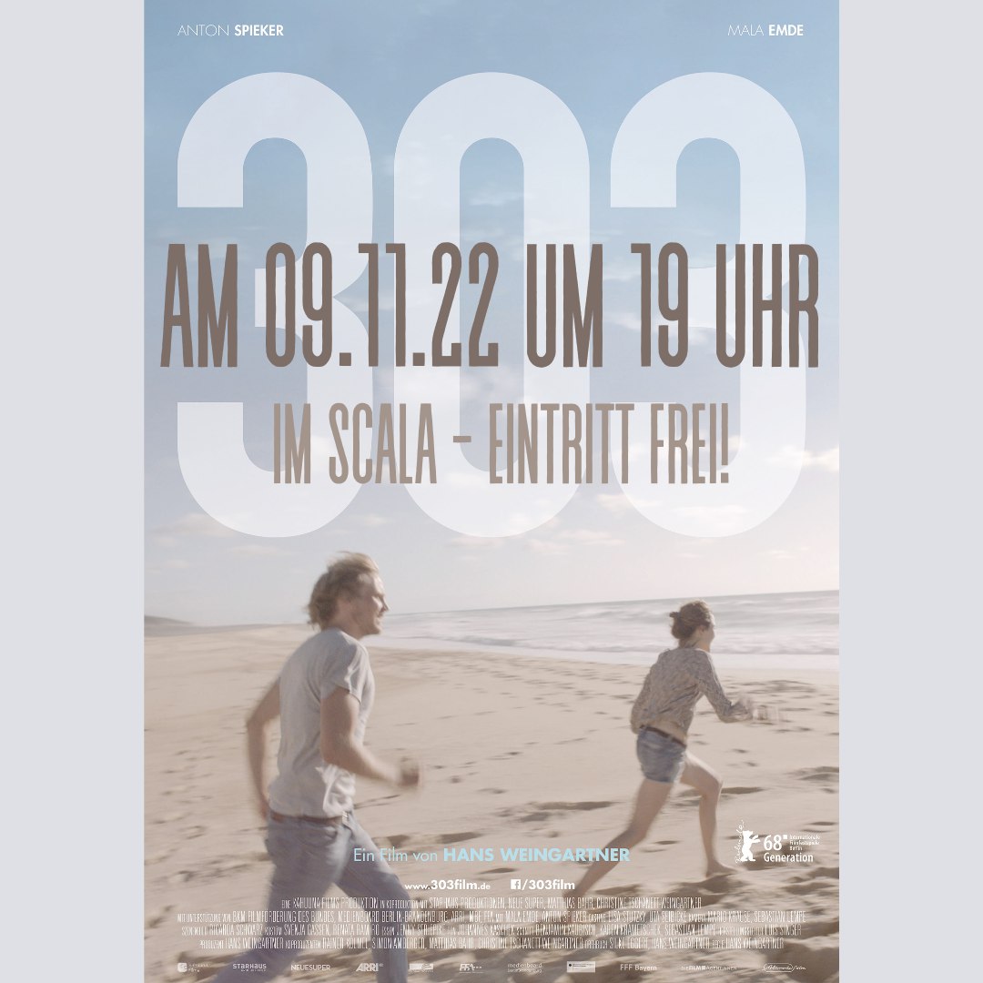 pol_lab's tweet photo. EUROPE DIRECT Lüneburg und das SCALA Programmkino laden in Kooperation mit PolicyLab zu einer ganz besonderen Reise ein! 
Europa im Kleinen: Wir zeigen den Roadmovie 303 von Hans Weingartner, der vom Leben zweier junger Menschen erzählt, die durch Fernweh und den Wunsch... https://t.co/Jd2ThfpZnu