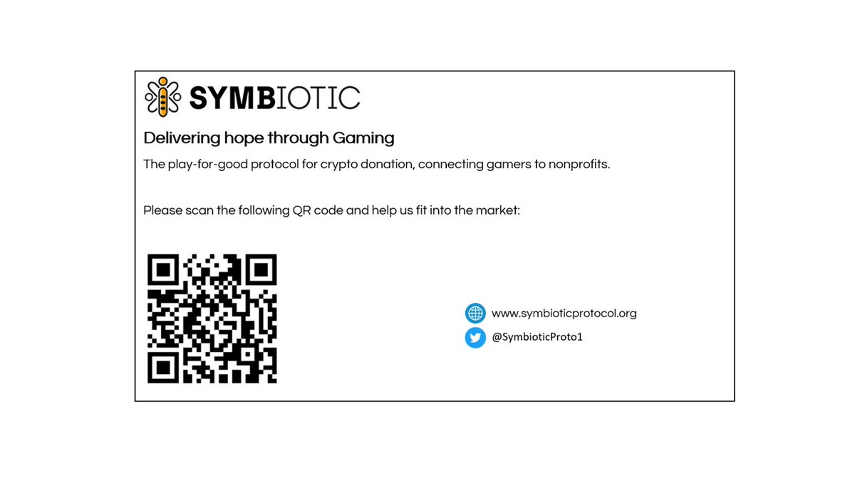 SymbioticPro's tweet photo. Hello!

We invite everyone to scan this QRcode and answer 3 small questions: https://t.co/2oaYr5OKxD