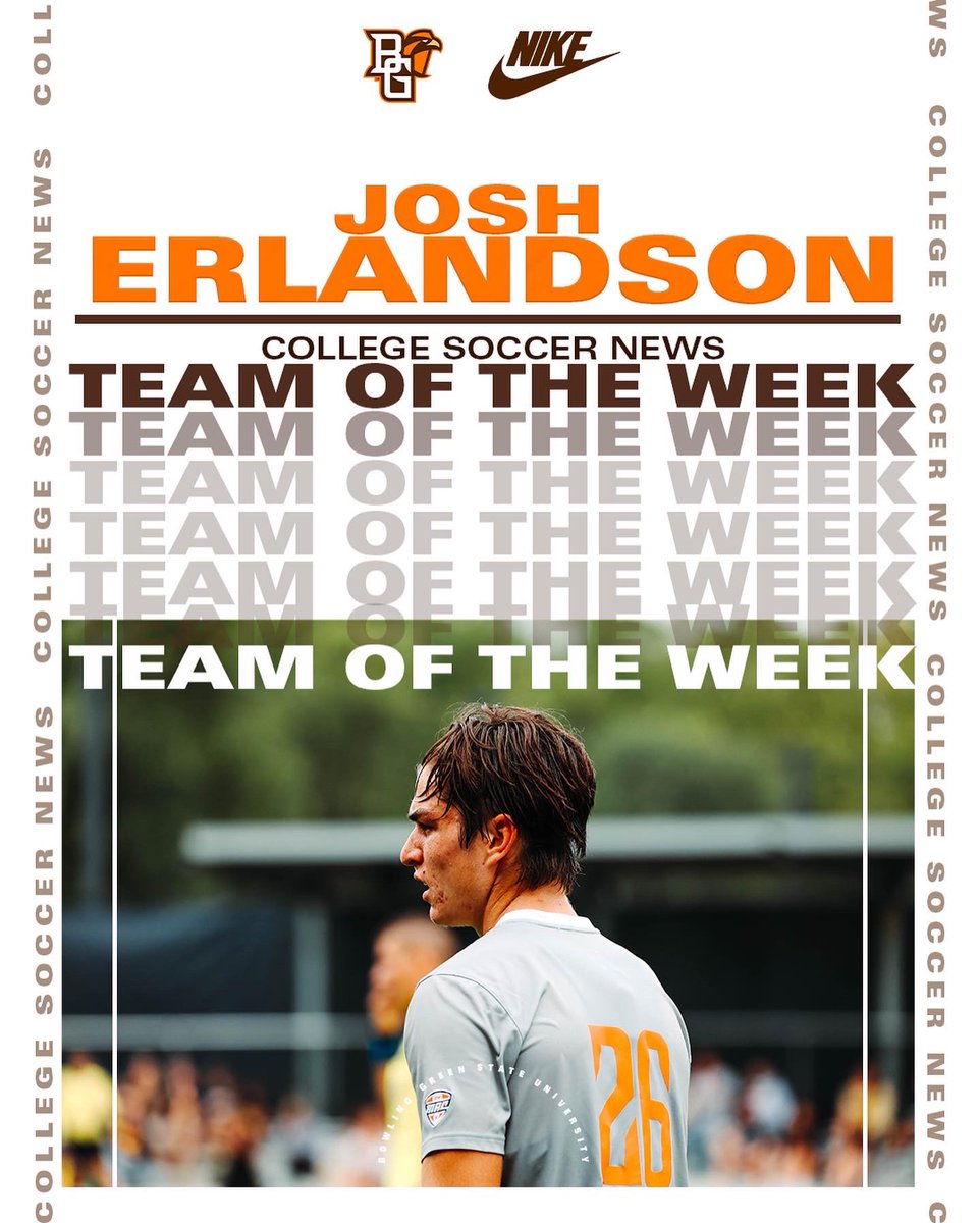 𝗡𝗔𝗧𝗜𝗢𝗡𝗔𝗟 𝗧𝗘𝗔𝗠 𝗢𝗙 𝗧𝗛𝗘 𝗪𝗘𝗘𝗞

Congratulations to Josh Erlandson for being named to the College Soccer News National Team of the Week! Josh picked up 2 goals in a stellar performance vs NIU. 

#AyZiggy
