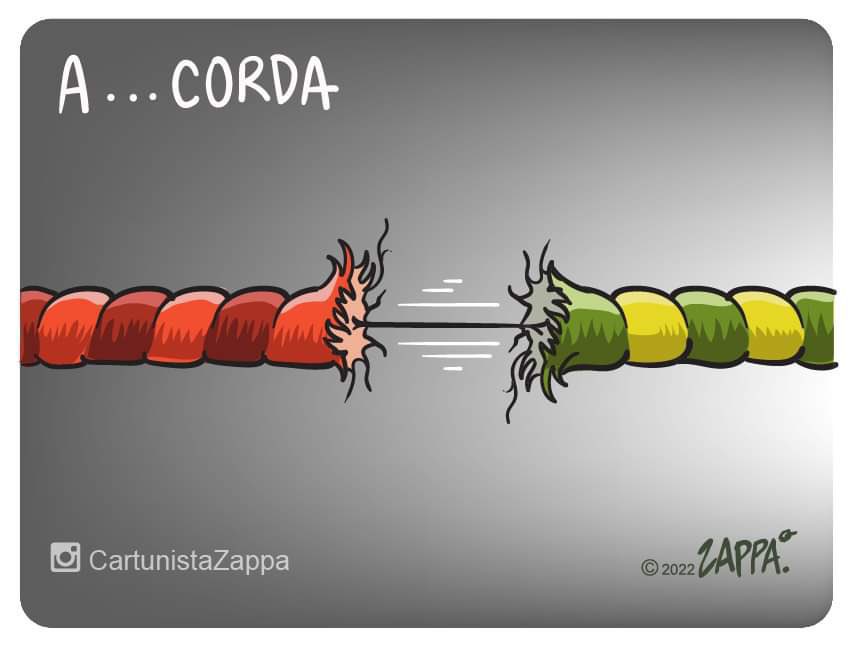 O boi está indo com a corda…