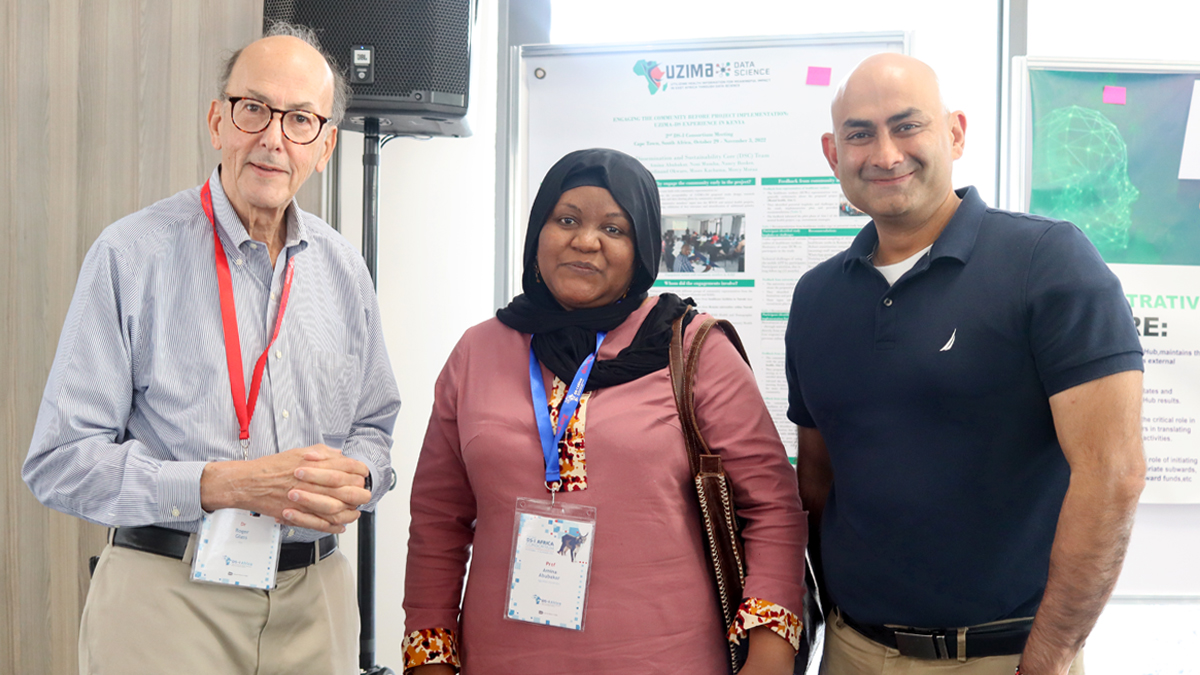 Global Health Equity at Michigan (@um_cghe) on Twitter photo UZIMA Co-PIs and <a href="/UM_cghe/">Global Health Equity at Michigan</a> members Amina Abubakar and Akbar Waljee with Roger Glass at the Data Science for Health Discovery & Innovation in Africa Consortium meeting in Cape Town, South Africa
Learn more about UZIMA-DS uzimadatascience.org UZIMA Co-PIs and <a href="/UM_cghe/">Global Health Equity at Michigan</a> members Amina Abubakar and Akbar Waljee with Roger Glass at the Data Science for Health Discovery & Innovation in Africa Consortium meeting in Cape Town, South Africa
Learn more about UZIMA-DS uzimadatascience.org
