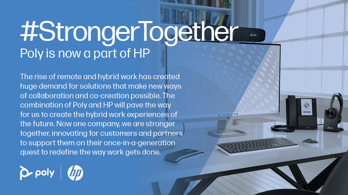 mrmjcow's tweet photo. Excited to welcome the talented folks at @PolyCompany to the @HP family! I have been fortunate enough to spend time with the amazing America’s marketing team over the last few weeks and can’t tell you enough how much I am looking forward to welcoming and learning from them. https://t.co/H1lC0mL1wd